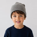 CASHMERE ROLLED CUFF HAT-LIGHT GREY